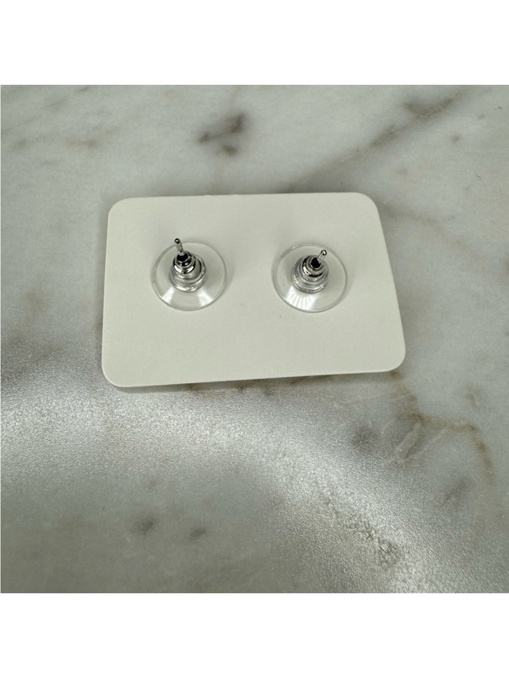 New! Tory Burch-Inspired Silver Reverse T QZ Earring Stud OS - Picture 6 of 6